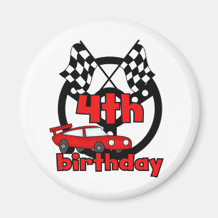 Auto Racing 4. Geburtstag Tshirts und Geschenke Magnet
