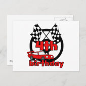 Auto Racing 4. Geburtstag Tshirts und Geschenke Postkarte (Vorne/Hinten)