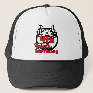 Auto Racing 4. Geburtstag Tshirts und Geschenke Truckerkappe