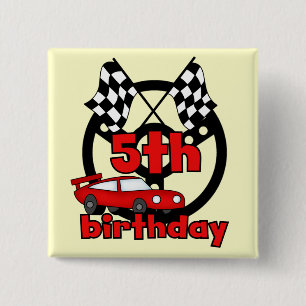Auto Racing 5. Geburtstag Tshirts und Geschenke Button