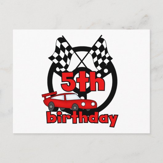 Auto Racing 5. Geburtstag Tshirts und Geschenke Postkarte (Vorderseite)