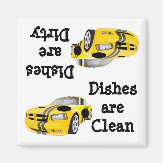Auto Racing Clean Dirty Geschirrspüler Magnet (Vorne)