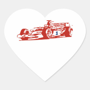 Auto Racing Cool Illustration Herz-Aufkleber