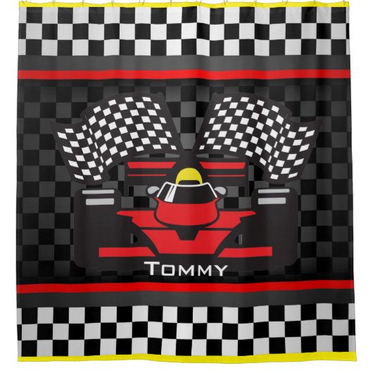 Auto Racing Design Duschvorhang (Vorderseite)