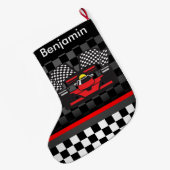 Auto Racing Design Große Weihnachtsfeier Strumpf Großer Weihnachtsstrumpf (Rückseite (Hängend))