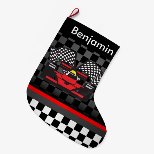 Auto Racing Design Große Weihnachtsfeier Strumpf Großer Weihnachtsstrumpf (Vorderansicht (hängend))