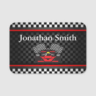 Auto Racing Design Name Tag Namensschild