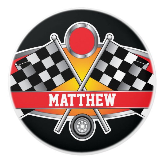 Auto Racing Drawer Knobs Keramikknauf (Vorderseite)