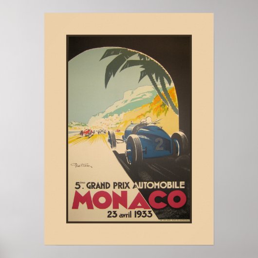 Auto Racing Grand Prix Monaco 1933 Poster (Vorne)