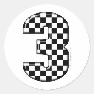 Auto Racing Nr. 3 Runder Aufkleber
