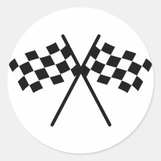 Auto-Racing-Schachbrett-Flagge Runder Aufkleber