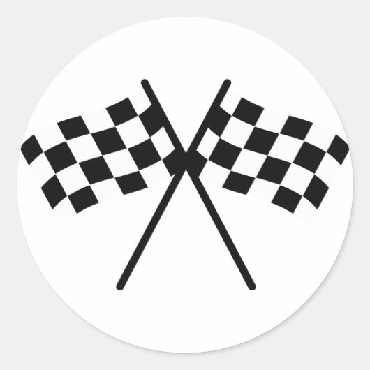 Auto-Racing-Schachbrett-Flagge Runder Aufkleber (Vorderseite)