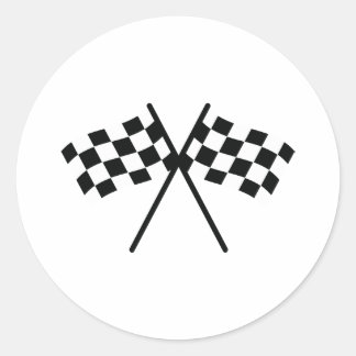 Auto-Racing-Schachbrett-Flagge Runder Aufkleber