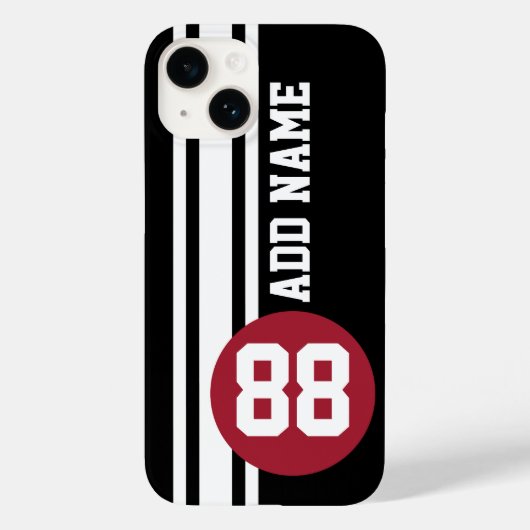 Auto Racing Stripes mit benutzerdefinierter Nummer Case-Mate iPhone Hülle (Rückseite)