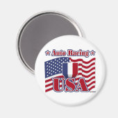 Auto Racing USA Magnet (Vorderseite/Rückseite)