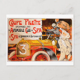 Auto-Rallye-Rennen ~ Vintage-Automobil-Werbung Postkarte
