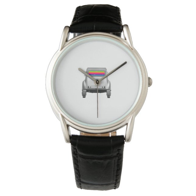 Auto + Regenbogen Armbanduhr (Vorderseite)