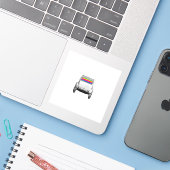 Auto + Regenbogen Aufkleber (Laptop mit iPhone)