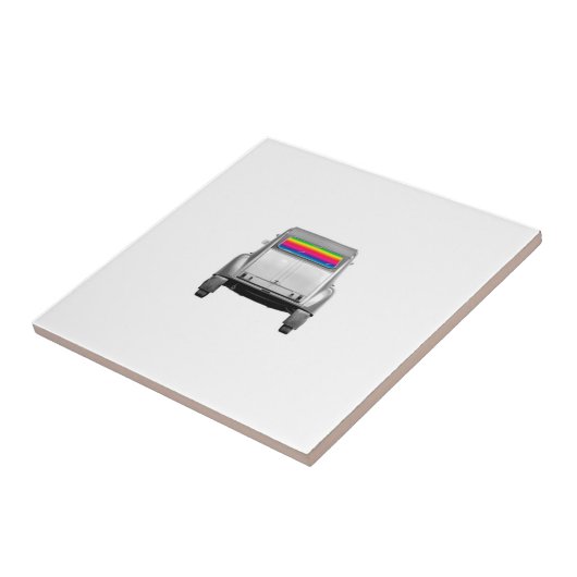 Auto + Regenbogen Fliese (Seite)