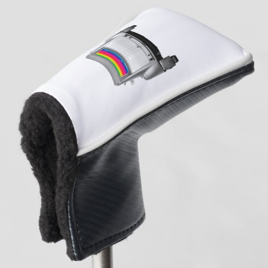 Auto + Regenbogen Golf Headcover (3/4 Vorderseite)