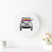Auto + Regenbogen Große Wanduhr (Zuhause)
