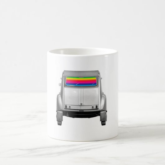 Auto + Regenbogen Kaffeetasse (Mittel)