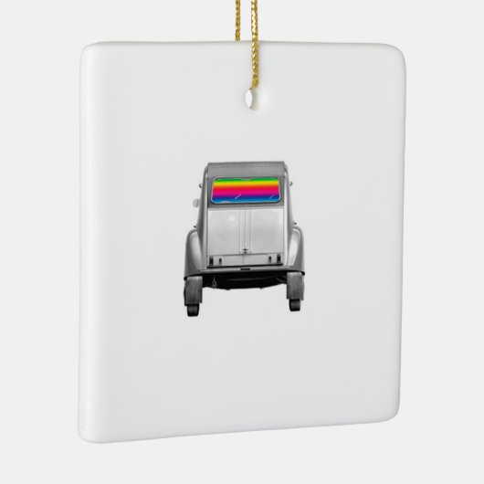 Auto + Regenbogen Keramikornament (Rechts)