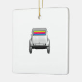 Auto + Regenbogen Keramikornament (Links)