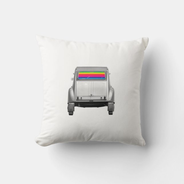 Auto + Regenbogen Kissen (Vorderseite)