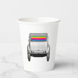Auto + Regenbogen Pappbecher