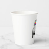 Auto + Regenbogen Pappbecher (Vorderseite)