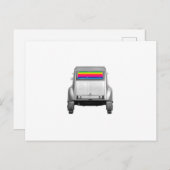 Auto + Regenbogen Postkarte (Vorne/Hinten)
