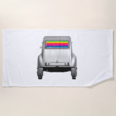 Auto + Regenbogen Strandtuch (Vorderseite)