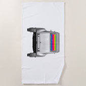 Auto + Regenbogen Strandtuch (Vorderseite)