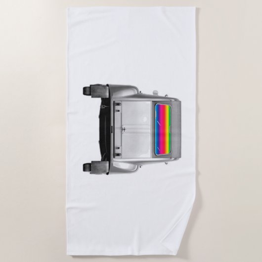 Auto + Regenbogen Strandtuch (Vorderseite)