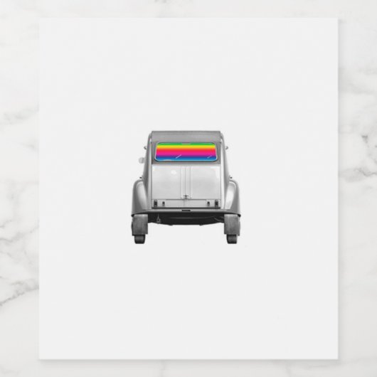 Auto + Regenbogen Weinetikett (Einzelnes Label)
