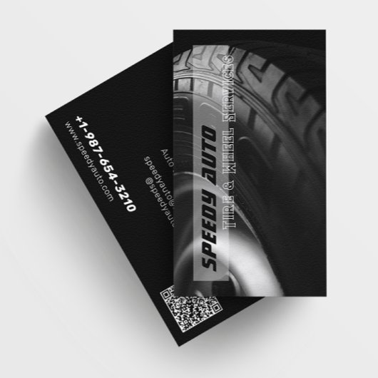 Auto-Reifen & Wheel-Services Black Business Card Visitenkarte