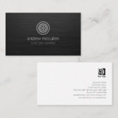 Auto-Reifenrad-Symbol aus dunklem gebürstetem Meta Visitenkarte (Vorne/Hinten)