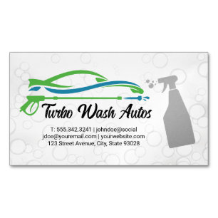 Auto-ReinigSpray   Seifenblasen Magnetische Visitenkarte