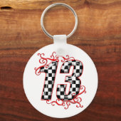 Auto-Rennnummer 13 Schlüsselanhänger (Vorderseite)