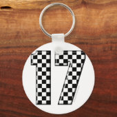 Auto-Rennnummer 17 Schlüsselanhänger (Vorderseite)