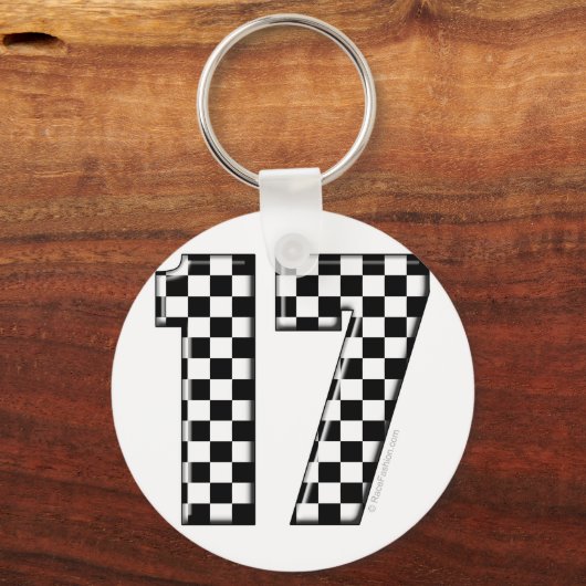 Auto-Rennnummer 17 Schlüsselanhänger (Vorderseite)
