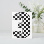 Auto-Rennnummer 3 Postkarte (Stehend Vorderseite)