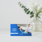 Auto Rent Blue Background Einfache moderne Monogra Visitenkarte (Stehend Vorderseite)