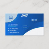 Auto Rent Blue Background Einfache moderne Monogra Visitenkarte (Rückseite)