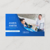 Auto Rent Blue Background Einfache moderne Monogra Visitenkarte (Vorderseite)