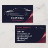 Auto Rent car Navy Red Luxe Treiber Formal Visitenkarte (Vorne/Hinten)
