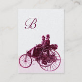 AUTO REPAIR AUTOMOTIVE MONOGRAMM Lila Weiße Perle Visitenkarte (Rückseite)