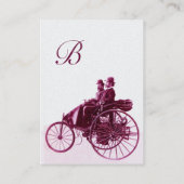 AUTO REPAIR AUTOMOTIVE MONOGRAMM lila Weißperle Visitenkarte (Rückseite)