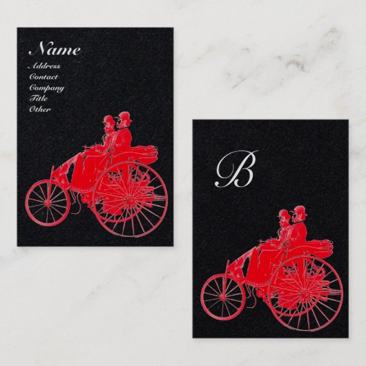 AUTO REPAIR AUTOMOTIVE MONOGRAMM Schwarz-weiß Rot Visitenkarte (Vorne/Hinten)